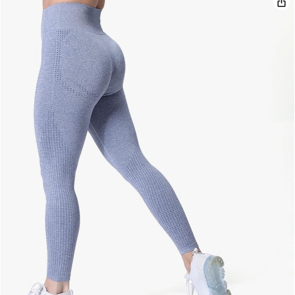 Aoxjox High Waist Workout Gym Vital Seamless Leggings Yoga Pants Steel Blue
